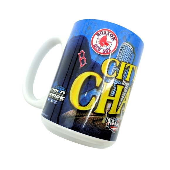 Boston Red Sox & Patriots Champions 2004 Y2K VTG World Series Super‎ Bowl Mug - Picture 1 of 9